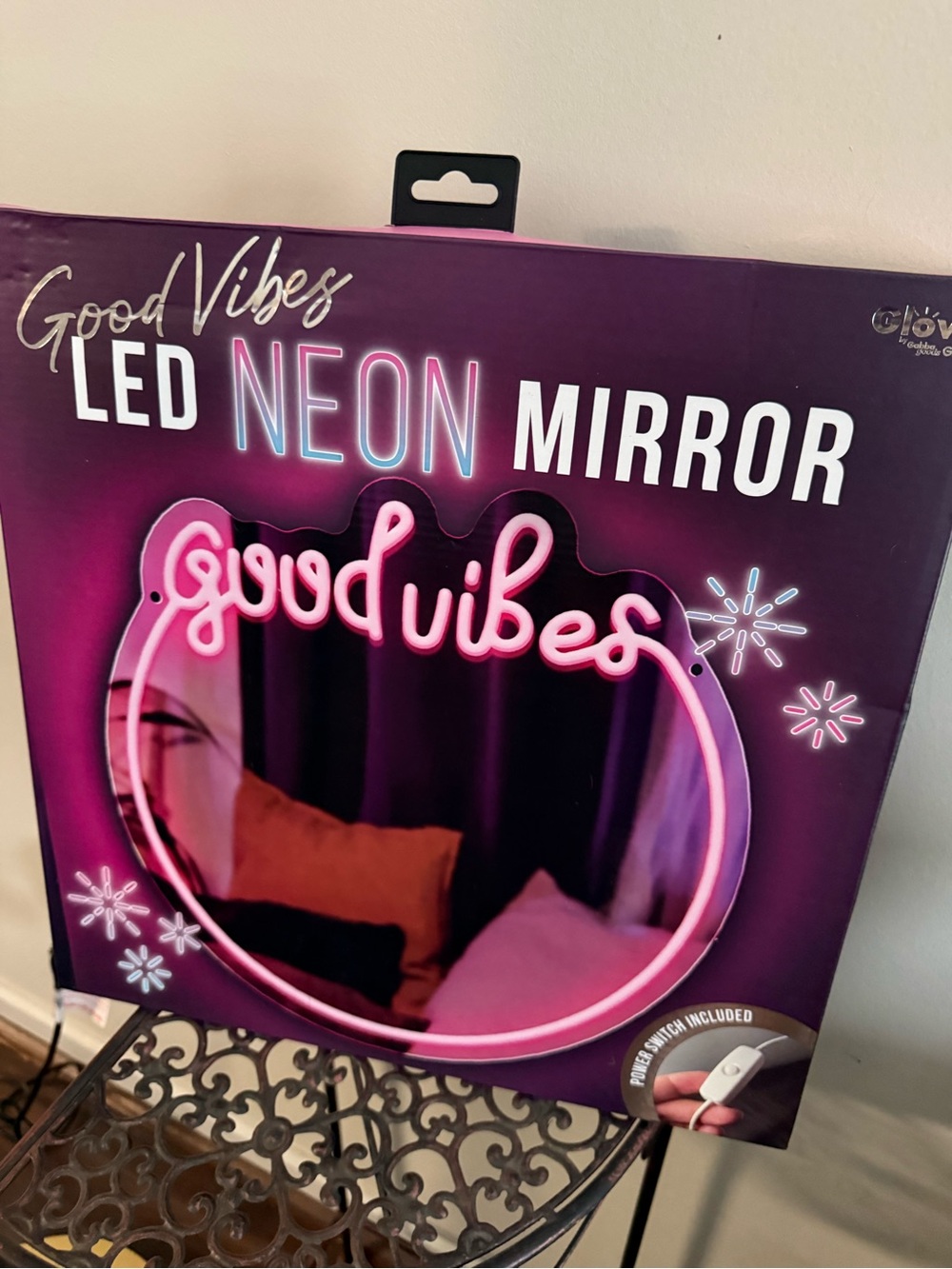 Pink LED Neon Mirror -